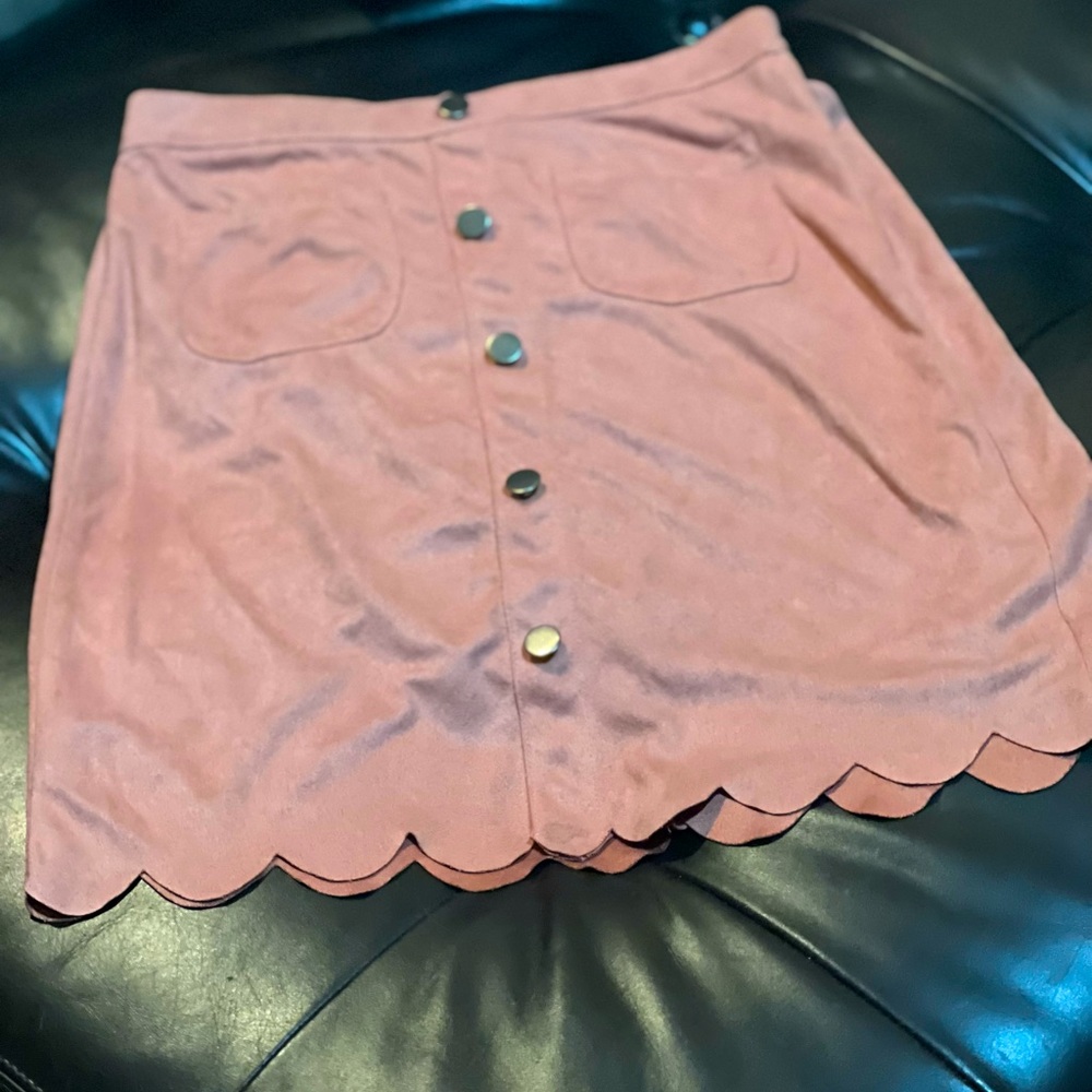 NWT Hayden Girls Size 13/14 Suede button down Skirt in Muave